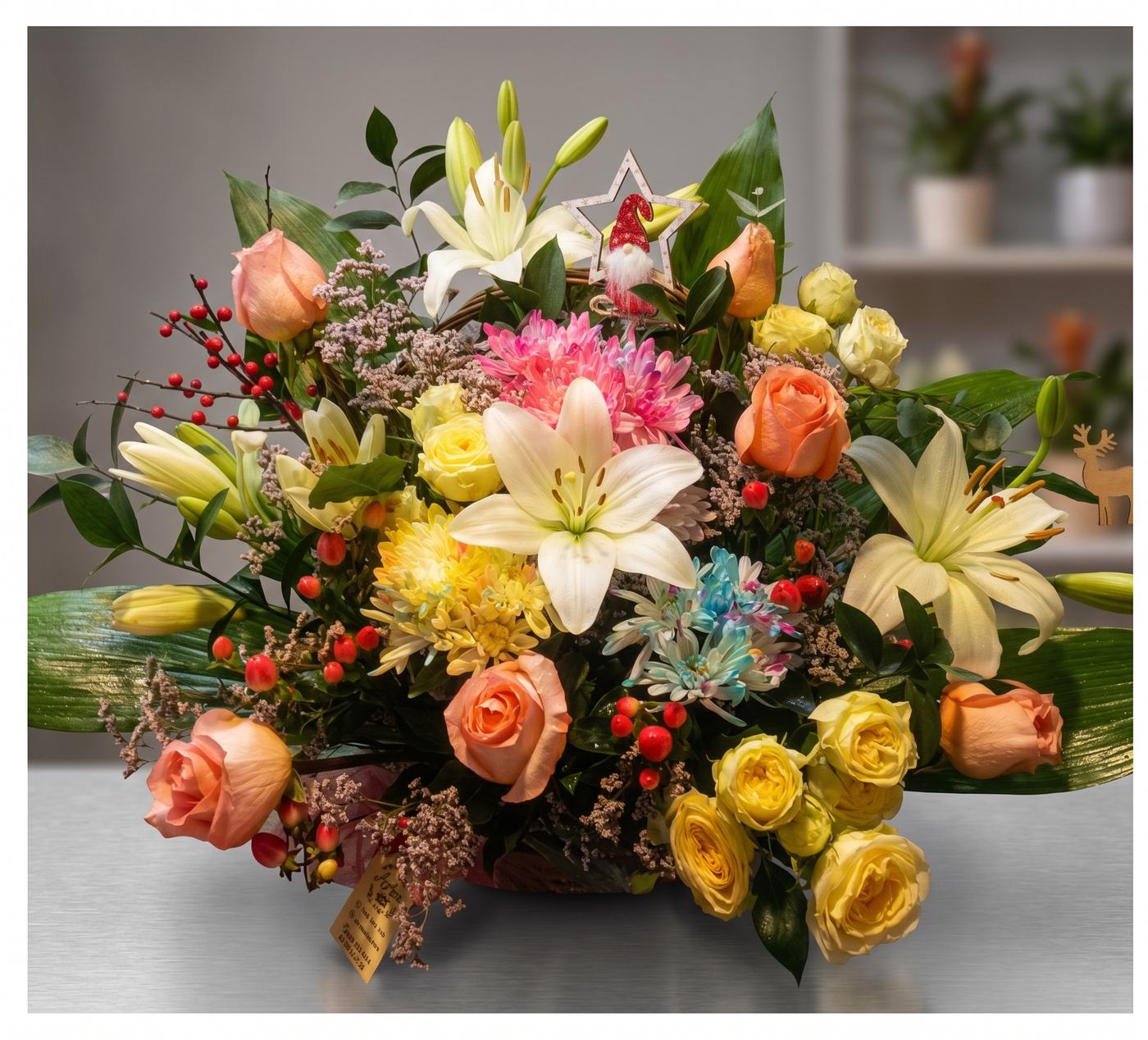 Centro floral preparado en Floristería Andrea
